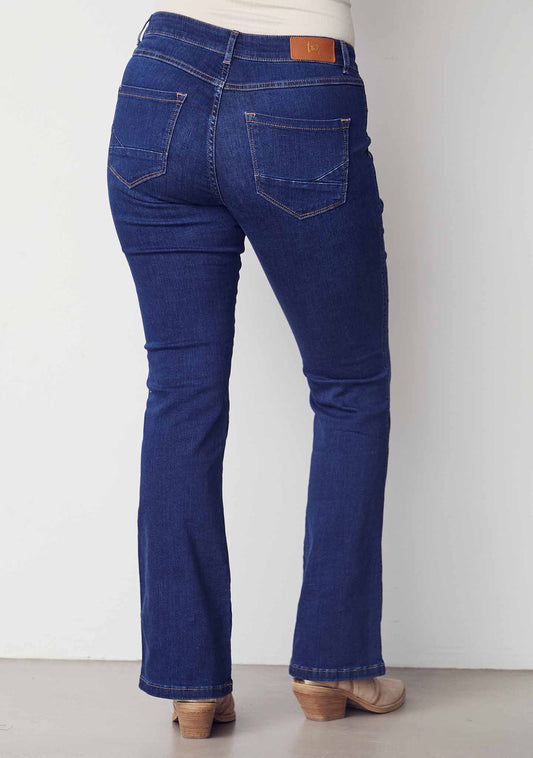 Isay Como Long Flare Jeans Dark Denim