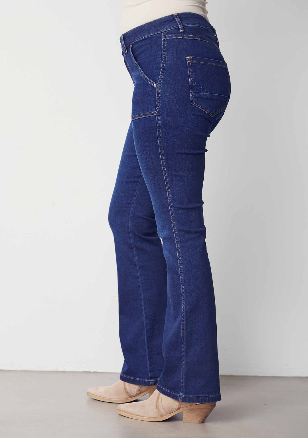 Isay Como Long Flare Jeans Dark Denim