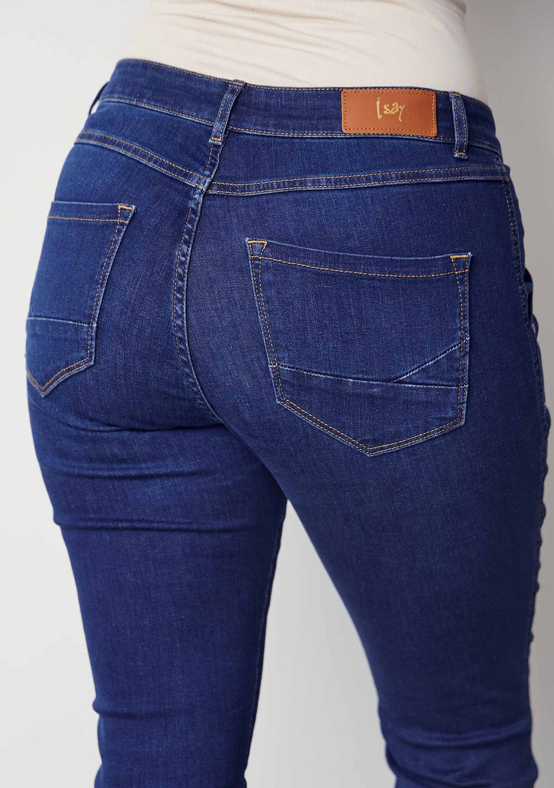 Isay Como Long Flare Jeans Dark Denim