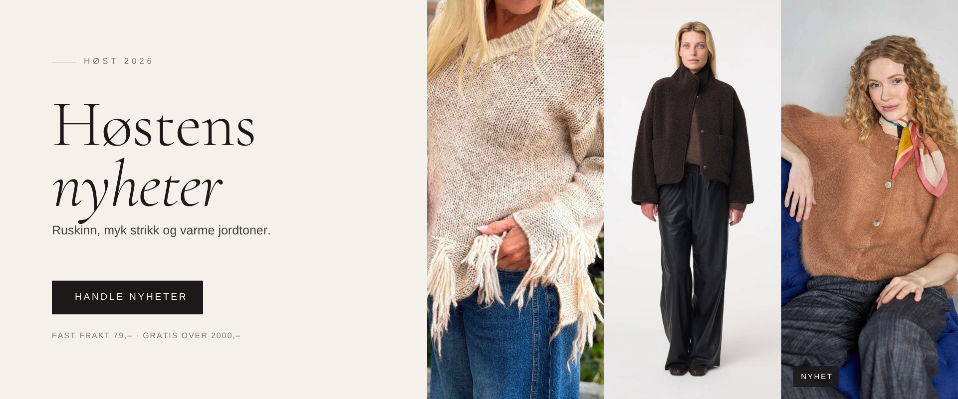 Høstens nyheter hos Den Lille Sorte – ruskinn, myk strikk og varme jordtoner