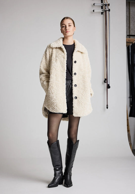 Notyz Fake Fur Kåpe Beige