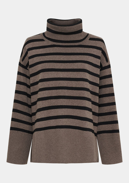 Isay Frigga Rollneck Pullover Potato black stripe