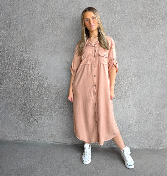 Jörlevik Of Sweden Kjole i Lyocell Old Rose