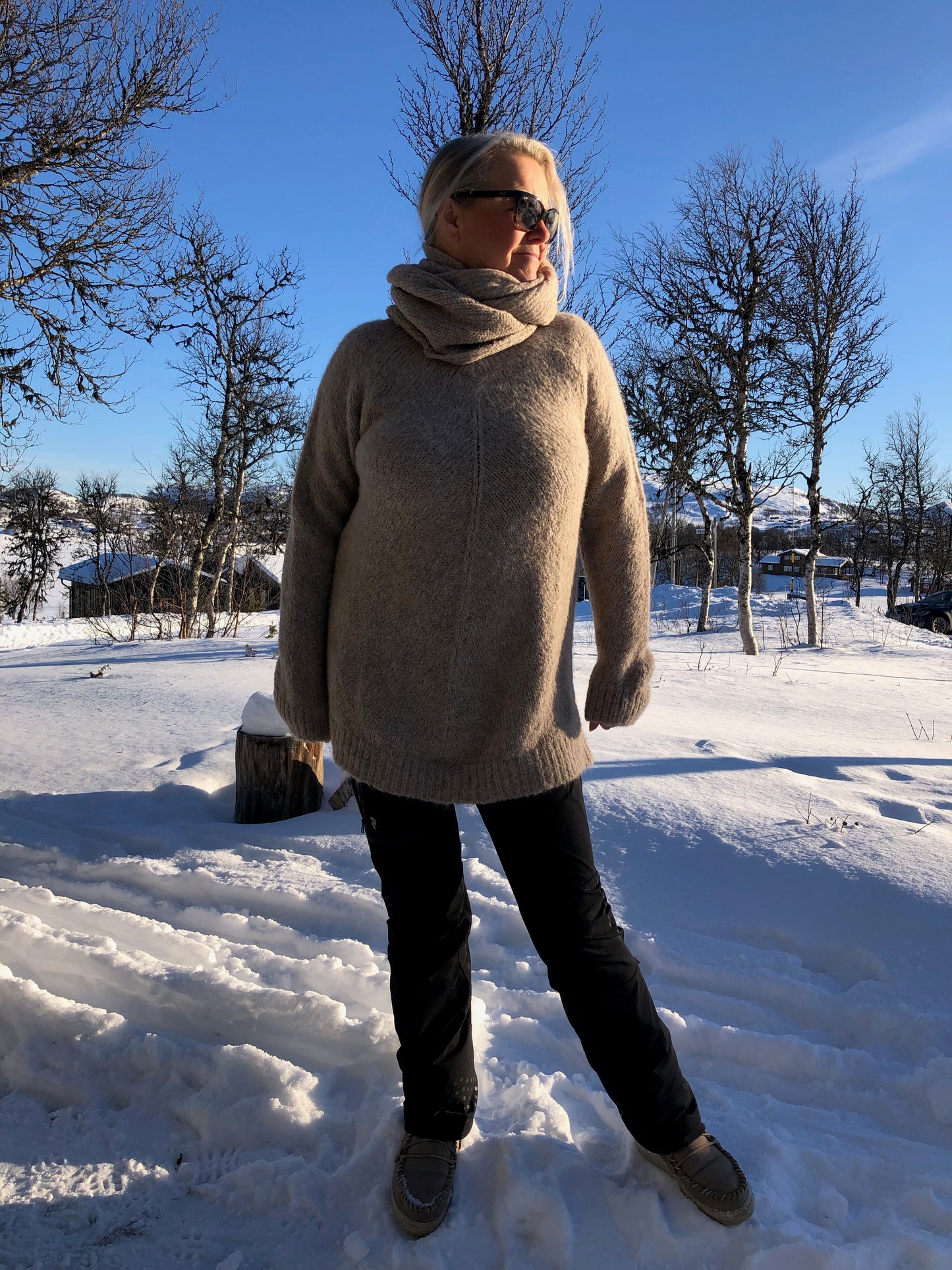 Alpaca Andrea Long Sweater Sand