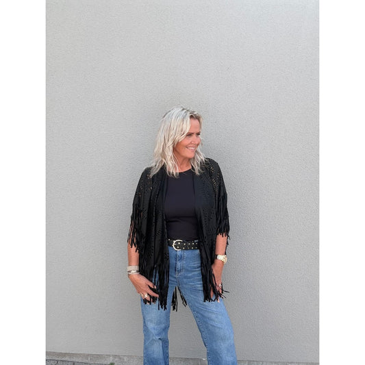 Tim&Simonsen Fringe Poncho – jakke fra Tim&Simonsen hos Den Lille Sorte