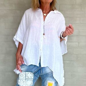 Cabana Living Oversize Linbluse Plimo 6826  White