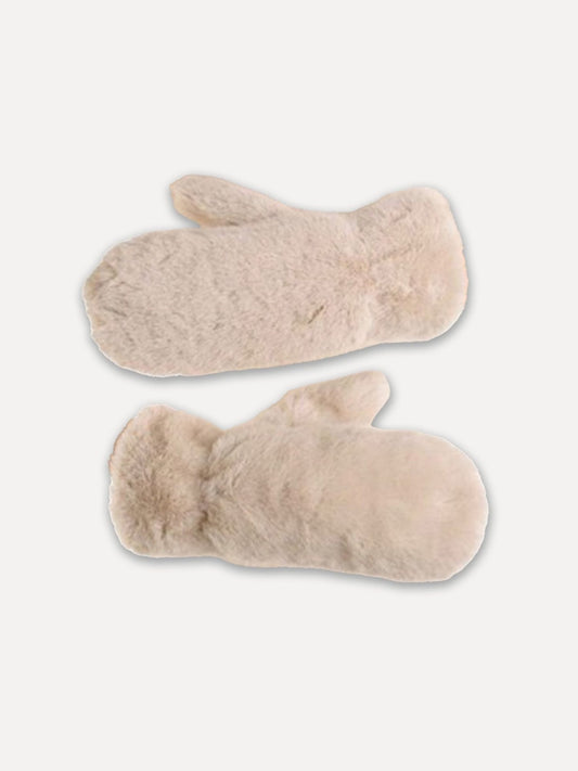 Reunion Lova-Fake-Fur-Gloves Beige