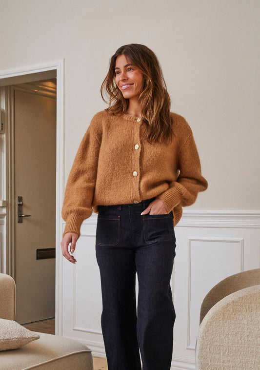 Isay Joa Knit Cardigan Camel