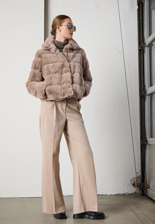 Notyz Fake Fur Jakke Sand