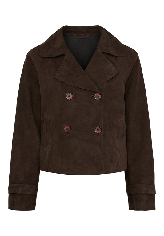 Notyz Suede short Trenshcoat Brown