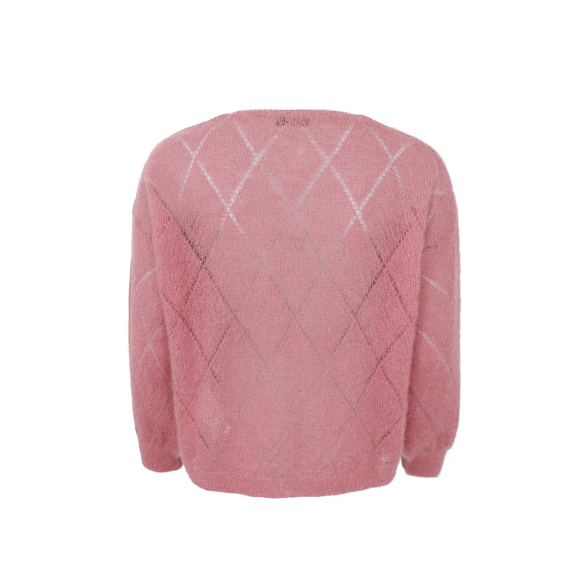 Black Colour Bjoerk Argyle Jumper Warm Rose