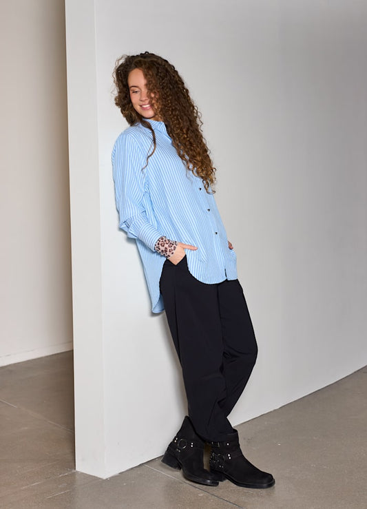 Black Colour Beate Barrel Pant Black