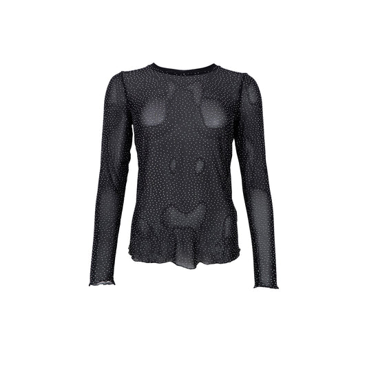 Black Colour Alexis Mesh Bluse Black