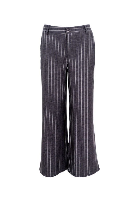 Black Colour Chicago Pant Grey Stripe