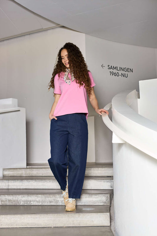 Black Colour Denice Denim Barrel Pant