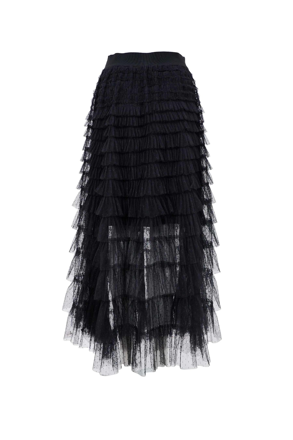 Black Colour Angelina Mesh Skjørt Black