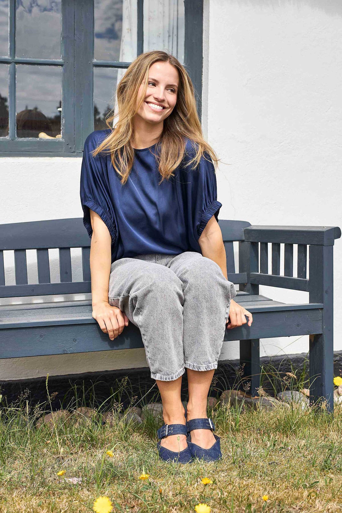 Black Colour Mabel Blouse Dark Blue