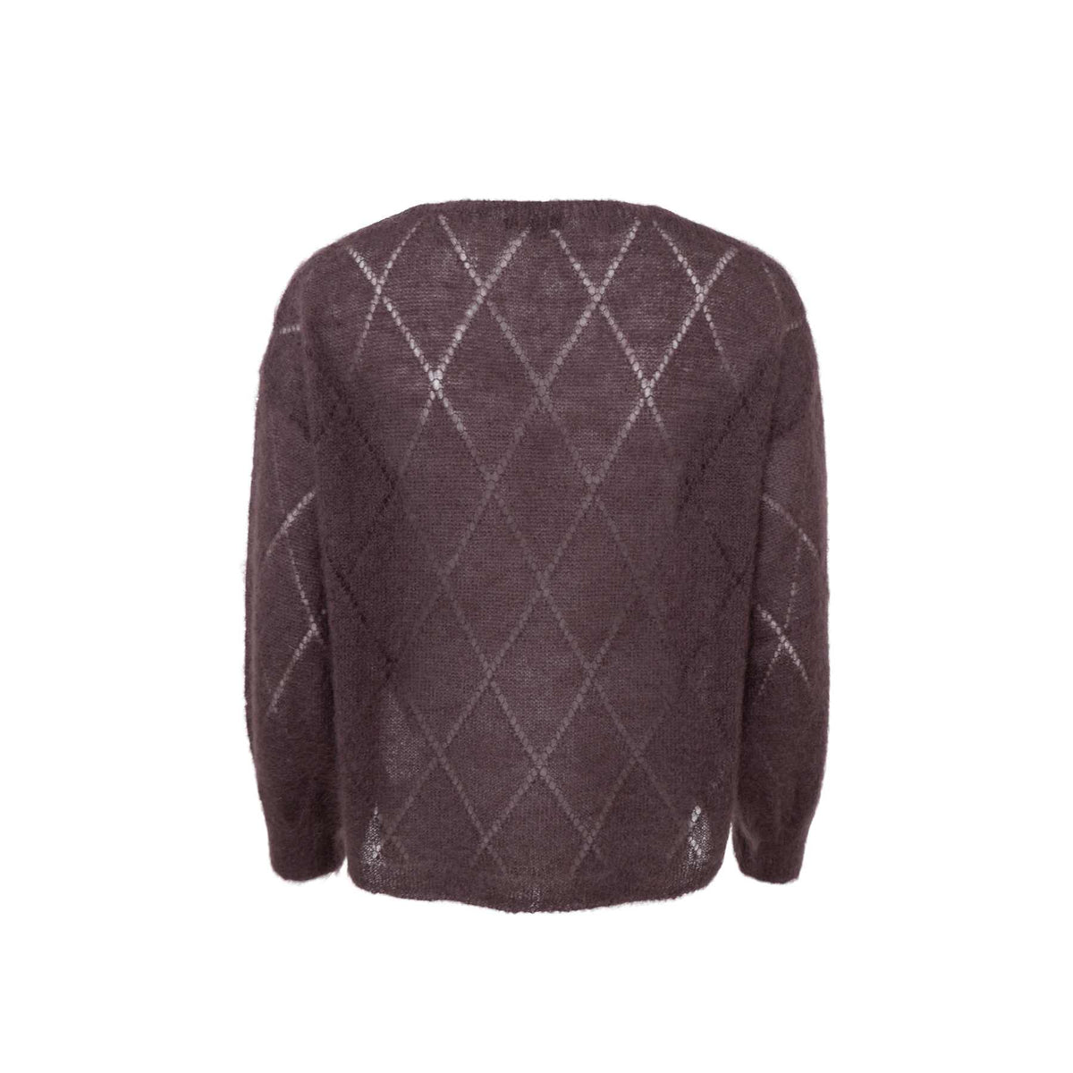Black Colour Bjoerk Argyle Jumper Coffee