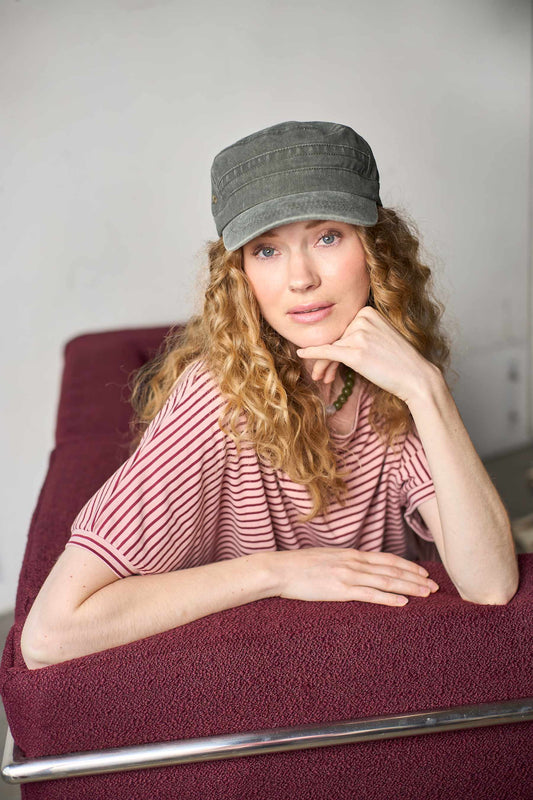 Black Colour Glenna Cap Army