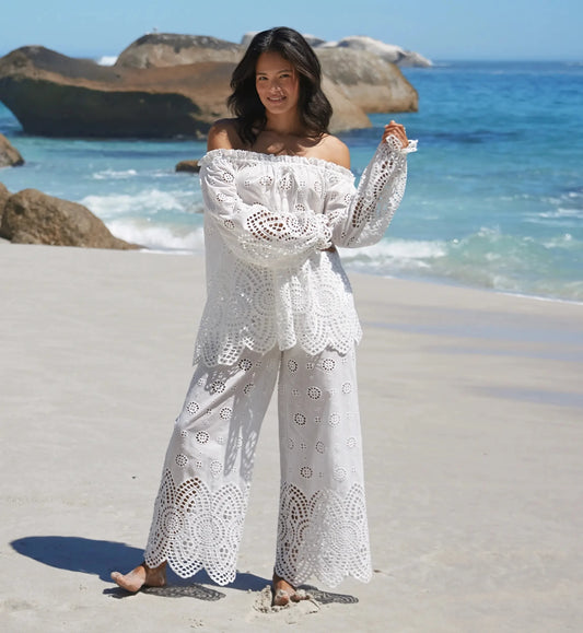 Miss June Opaline Bluse Hvit