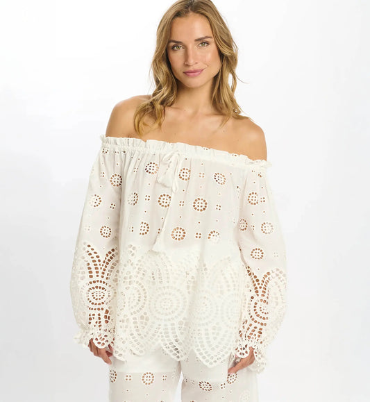 Miss June Opaline Bluse Hvit