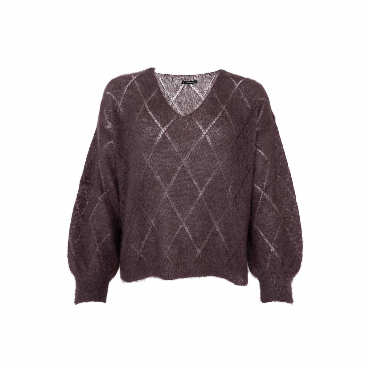 Black Colour Bjoerk Argyle Jumper Coffee
