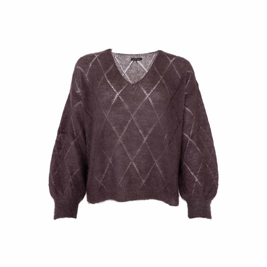 Black Colour Bjoerk Argyle Jumper Coffee