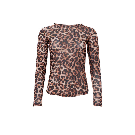 Black Colour Annie Mesh Bluse - Leopard