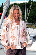 Black Colur Holly Bluse Off White