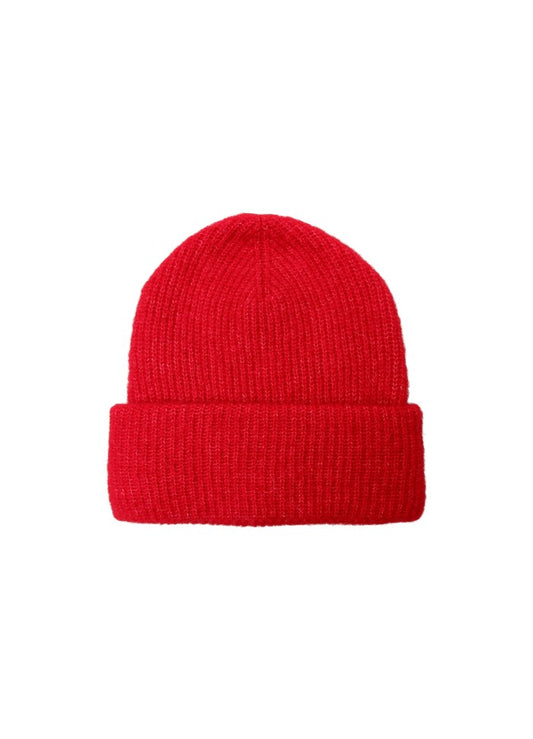 Black Colour Ginger Rib Hat Red