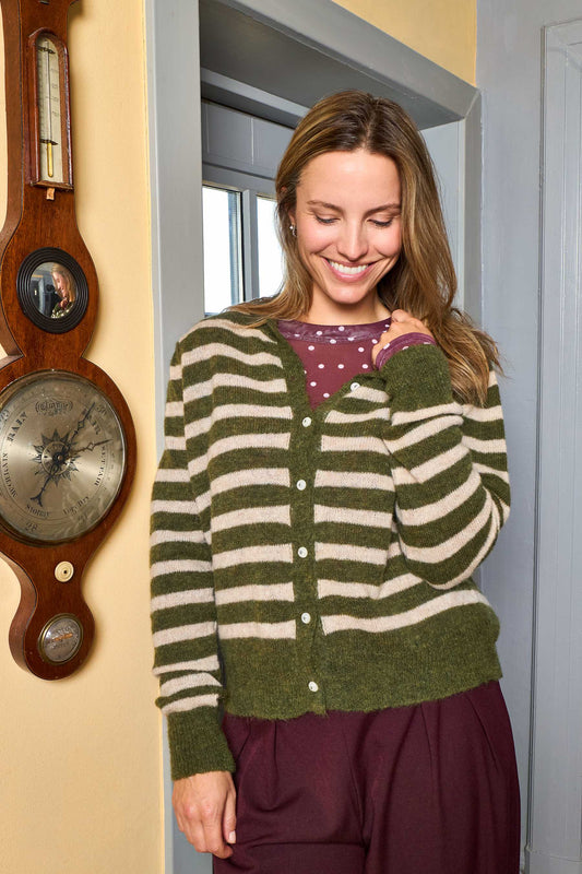 Black Colour Dell Puff Cardigan Army