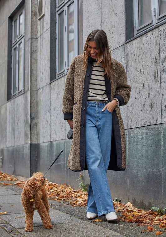 Isay Jenka Reversible Coat Taupe