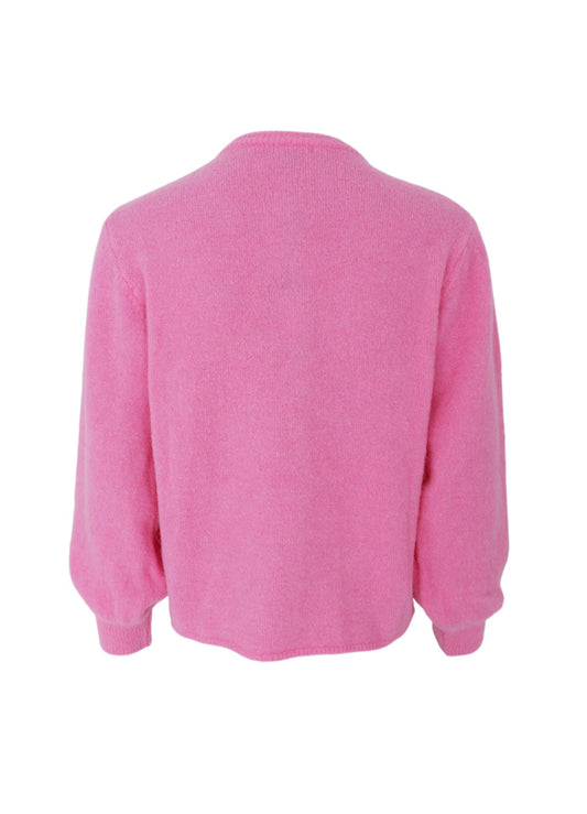 Black Colour Bella Knit Cardigan 1205 - Pink