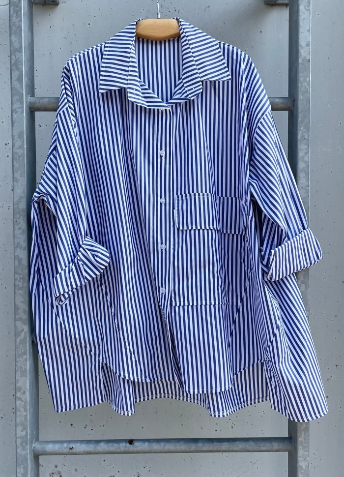 Tokyo oversize Skjorte 10356 Blue Stribe