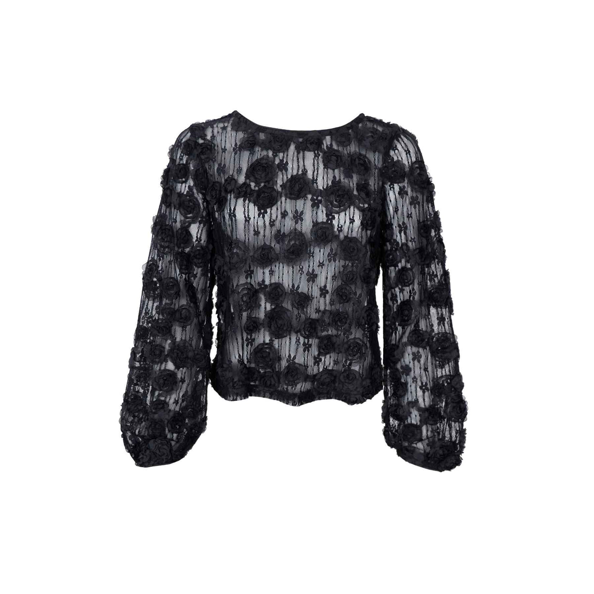 Black Colour Celloise Blomsterbluse Black