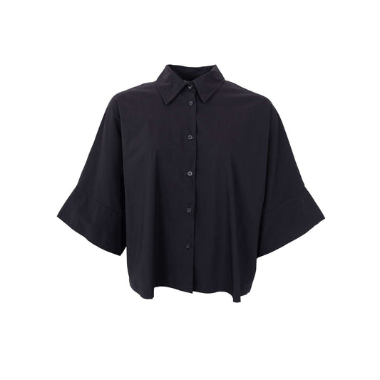 Black Colour Davina Loose Shirt Black