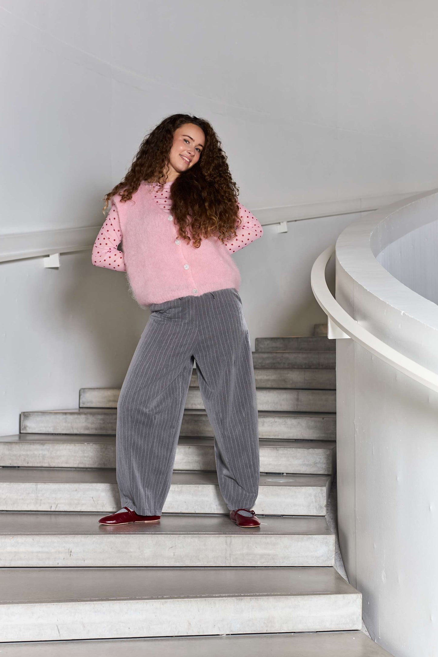 Black Colour Verona Barrel Baggy Pant - Grey