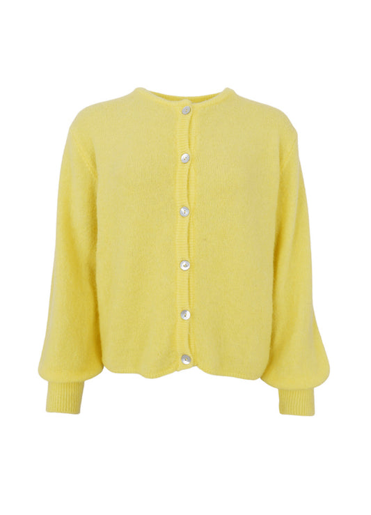 Black Colour Bella Knit Cardigan 1205 - Lemon