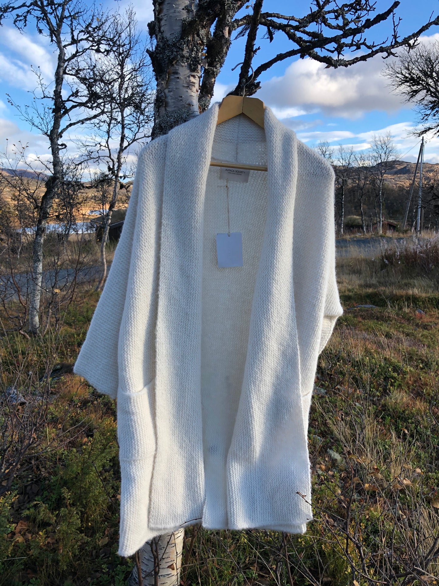 Alpaca Jakke Jona Long - Off White - Forhåndsbestilling